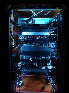 Rear view of the rack with led lighting on (White)
